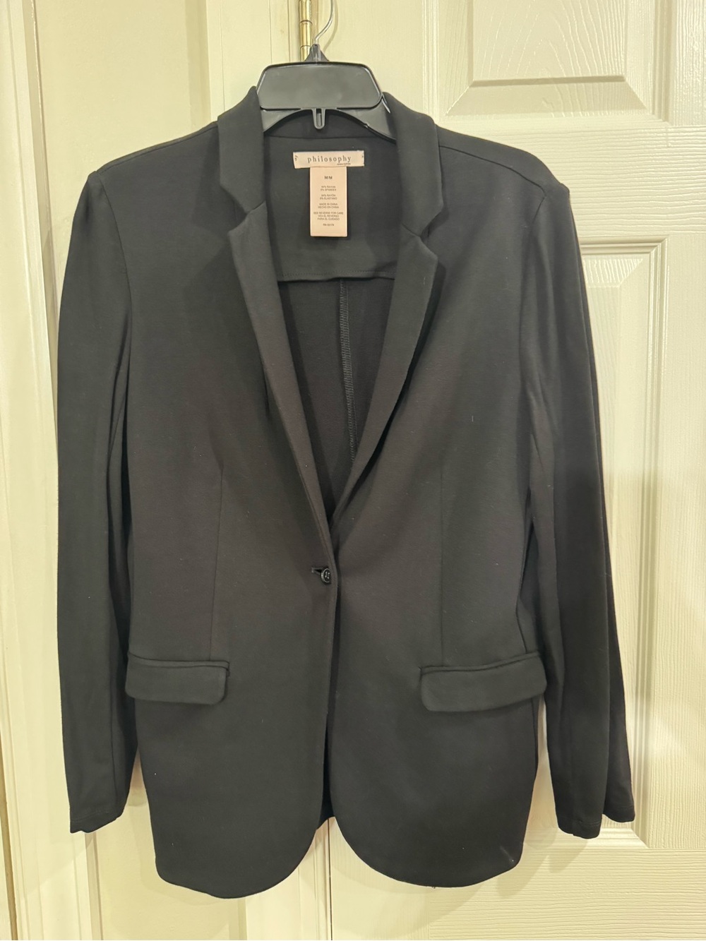 Philosophy Black Single-Button Tailored Blazer